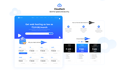 Hosting Website Landing Page branding design domain page domain website hosting page hosting website inspiration landing page subscription user interface web page web template website