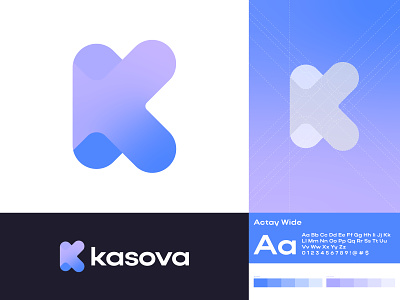 Kasova - Logo Brand Identity app logo branding creative modern colors exploration geometric gradient logos k letter k mark letter mark monogram logo designer logotype saas symbol technology unused logomark