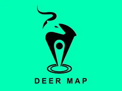 DEER MAP LOGO DESIGN branding deer deer logo design graphic design illustration logo logo design minimalist logo modern logo modern minimalist negative space negative space logo vector vector logo