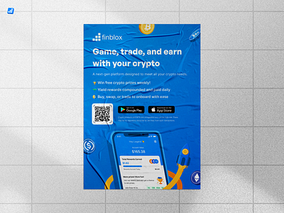 Finblox Poster Design banner bitcoin blue branding crypto finblox poster