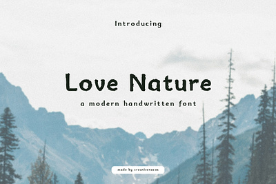 Love Nature Handwritten Font 3d animation branding clean colorful creative design font graphic design illustration logo modern motion graphics ui