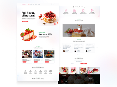Sweetdeli Cake Store Website cake clean design e commerce modern ui ux vector web web design