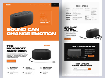 MSOFT - Microsoft Audio Dock Speaker audio audiodock cable electronics electronicshop lisetinging microsoft musicbox orange product productlandingpage soundbox speaker ui usb website