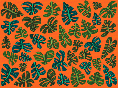 Split-leaf Summer adobe photoshop design gay designer green house plants illustration leaf leaves monstera orange plants procreate queer designer shirt design split leaf philodenrdon sticker mule stickermule summer summer vibes tshirt design