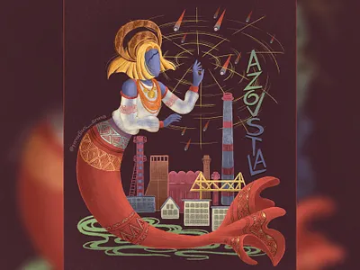 AzovStal art artwork character art city dengerouse digital illustration illustrator mariupol mermaid picture scary stand with ukraine stop war terror terrorism town ukraine war woman