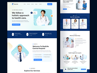 MediLife - Healthcare Landing Page booking doctor care clinic company consultation dental design doctor doctor appointment health healthcare home page hospital landing page medical medicine ui ui kit uiux website