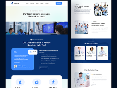 Medilife - Healthcare About Us Page about us care clinic company overview consultation dental doctor doctor appointment figma health healthcare hospital landing page medical medicine medilife ui uiux user interface website