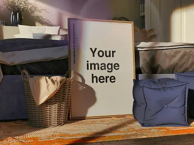 Elegant Bedroom Mockup Scenes bed bedroom design digital horizontal house indoor interior light mockup object poster presentation print psd room smart vertical