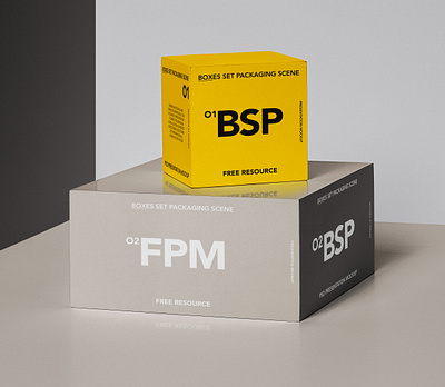 Boxes Set Psd Packaging Scene Mockup box mockup packaging mockup