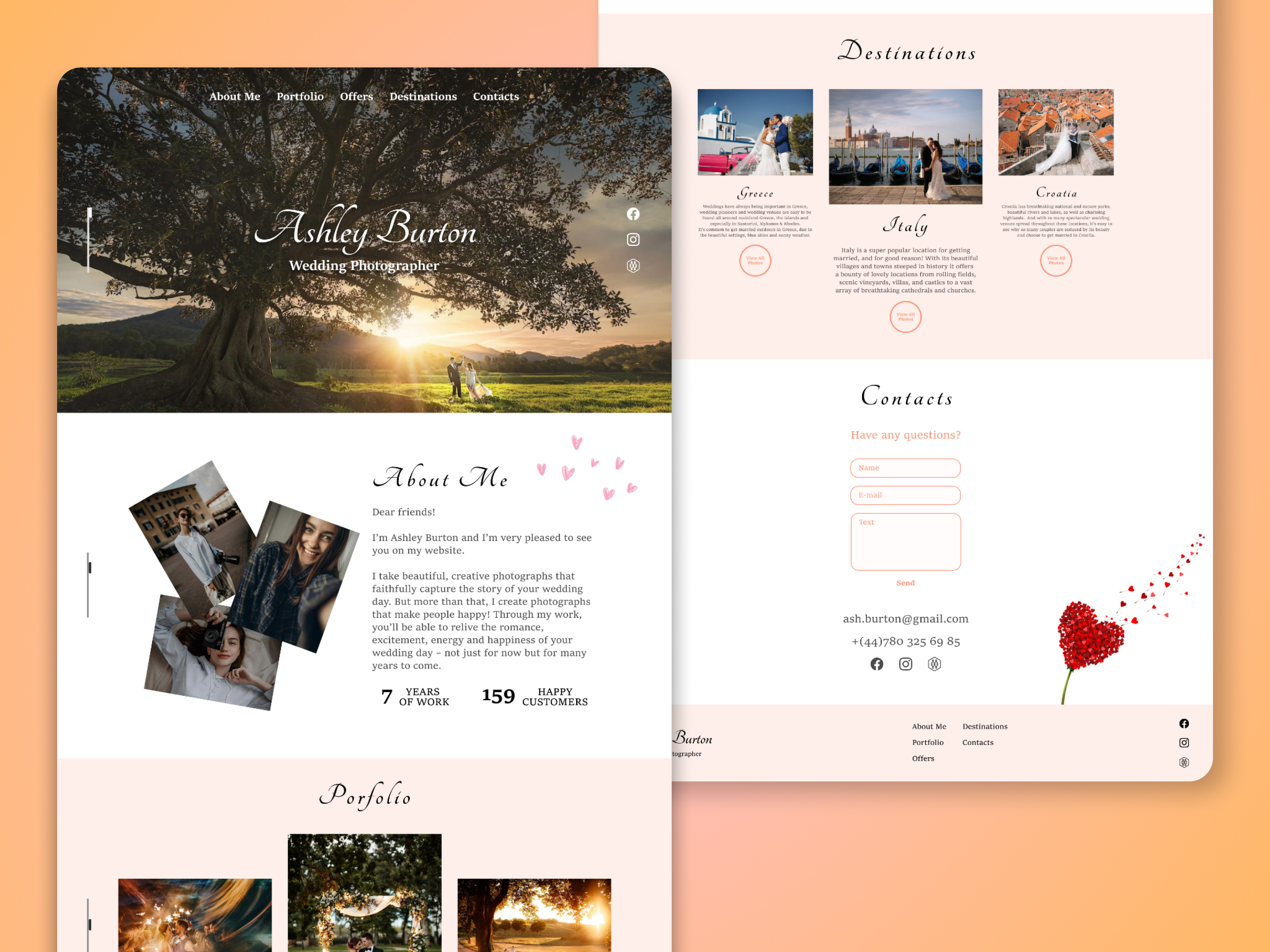 Wedding Photographer Website UI/UX by Nikolas Aivan - UX/UI Designer on ...