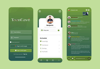 ToonCave App Design app branding design graphic design typography ui ux