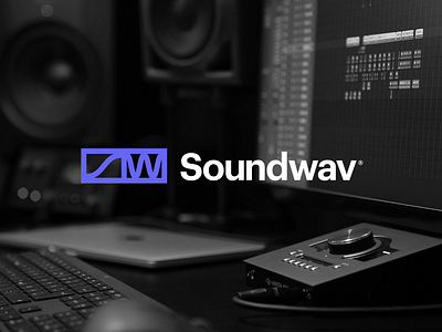 Soundwav Logo brand branding business clean clever company dark design future logo logomark music platform purple soundwav soundwav.io tech technology website wordmark
