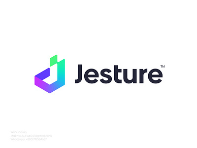 Jesture Logo Design | Digital Agency and Technology Logo Concept a b c d e f g h i j k l m n brand identity branding digital flat gradient logo icon letter logo logo logo design logo designer minimalist logo modern logo monogram negative space o p q r s t u v w x y z tech logo technology vector web3