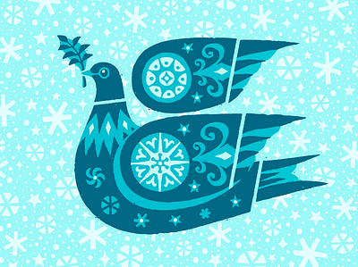 Holiday Dove and Ornament Illustrations branding design graphic design icon illustration