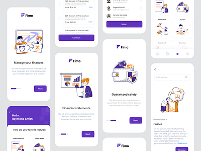 Fimo Mobile App Illustrations 2d illustration app illustration art bank banking illustration design design illustration figma finance illustration flat flat illustration graphic design illustration mobile illustration ui ui illustration vector vector art vector illustration web illustration