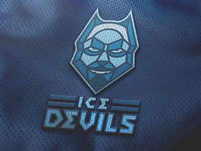 The Ice Devils blue branding design devil geometric graphic design hockey ice illustration illustrator logo sports logo vector