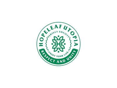 Hopeleaf Utopia badge branding icon illustration leaf leaves letter h logo logotype mark monogram nature snake utopia