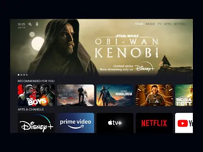 Daily UI 025: TV App 2022 app design apple tv dailyui dailyui 025 design interface menu movie movies app poster smart home smart tv smart tv ui tv tv app tv series ui ux web design