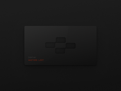 Domtak — Waitlister Card audio beta brand card dark mode domtak music skeuomorphism waitlist wave