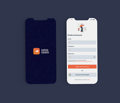 Cartgo Courier Mobile App app app design casestudy courier courier service app design errand app iconoraphy interactive design logo mobile app mobile application product design prototype responsive design typography uiux user persona user research