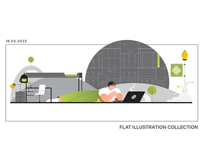 Hybrid Learning article backpack boy bunkbed character design dorm flat gradient graph illustration learning lineart minimal portland remote student table vector working