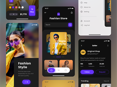 Fashion Store - Mobile App apparel clothing fashion minimalist mobile app online shop online store ui uidesign user experience user interface ux yellow