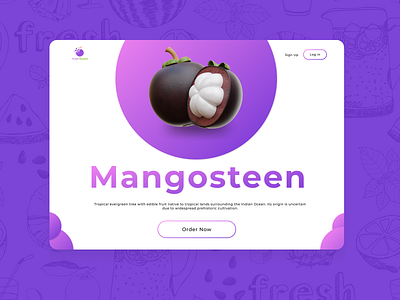 Mangosteen Fruit Landing Page Design fruit graphic design happy landingpage mago mango mango steen mangosteen moderndesign purple ui uidesign uiux