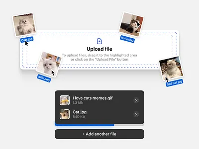 File upload app design typography ui ux