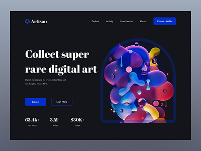 NFT Marketplace Website Design cryptoart cryptocurrency dao platform kitty uix landing page nft nft marketplace nft ui nft web nft website design nftart nfts sylgraph ui ux web web design web3 webdesign website design