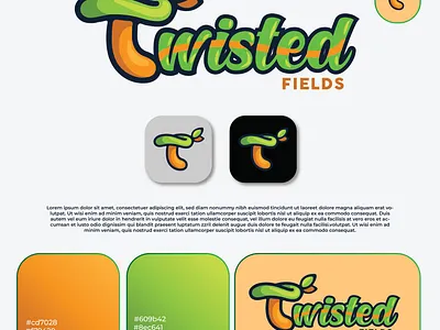 Twisted Fields Logo branding design graphic design illustration logo logo design vector