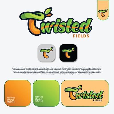 Twisted Fields Logo branding design graphic design illustration logo logo design vector