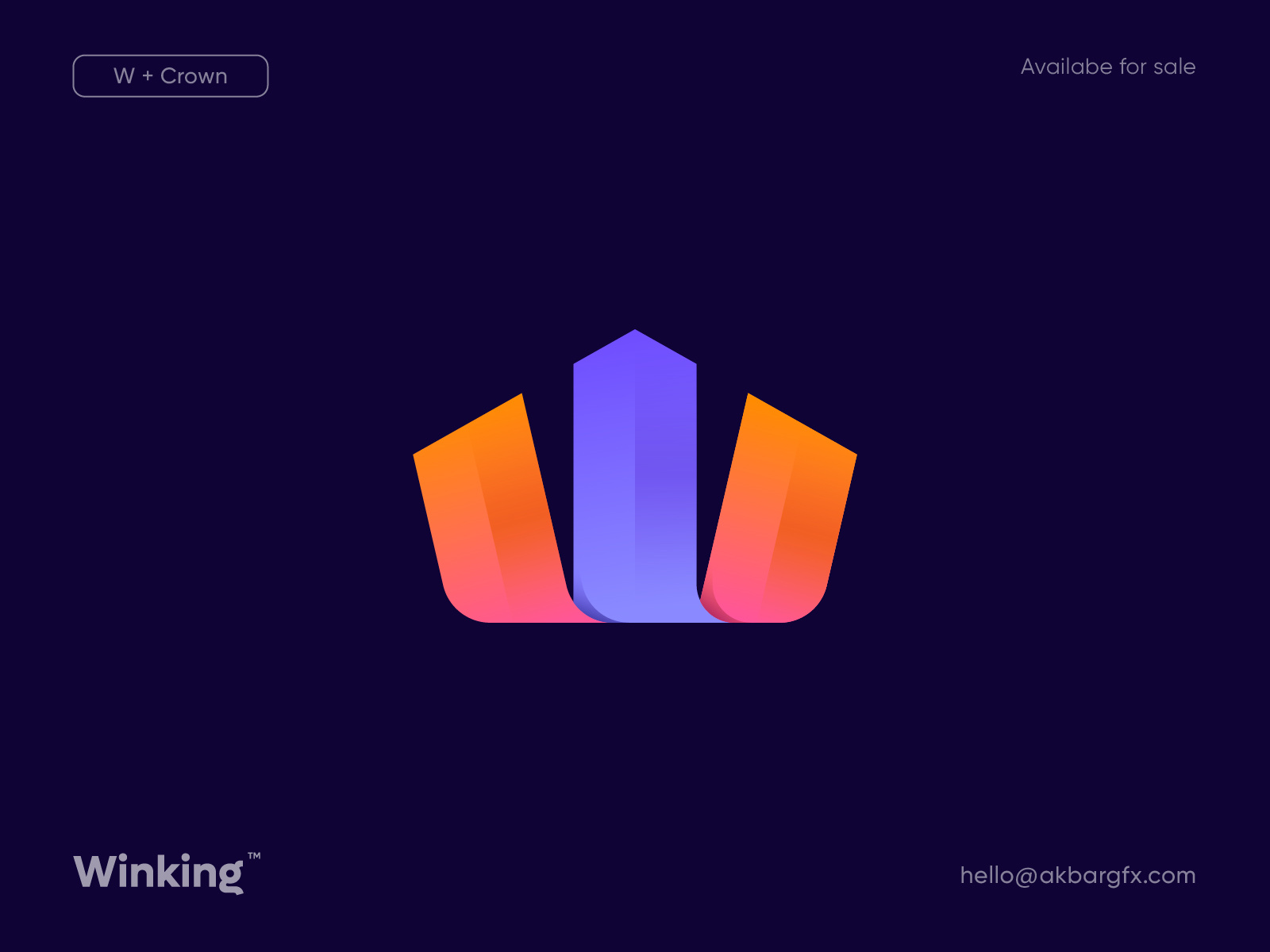 Winking | Modern W Letter Mark Logo app logo colorful logo conceptual logo creative logo elegant logo gradient logo letter mark logo meaningful logo modern crown logo modern gradient logo modern logo design modern logo designer modern w logo stunning logo w crown logo w gradient logo w letter logo w letter mark w logo web logo