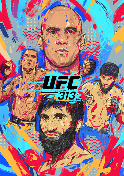 UFC 313 - Alternative Version alternative poster character illustrated ufc illustration illustrator people portrait portrait illustration poster poster illustration procreate ufc 313 ufc 313 alternative poster ufc illustrated ufc illustration ufc poster