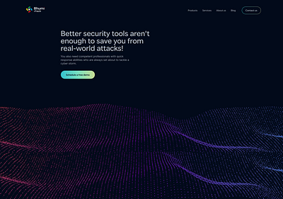 Cyber security company website design. cyber cybersecurity dark wave website design