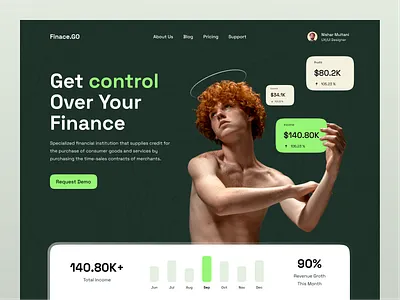 Finance service - Website Design banking banking website branding creaative dashboard finance finance app financial financial app fintech fintech app header investment mobile design transaction user interface web web app website