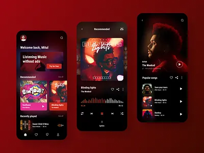 DailyUI 09: Music App 009 app artist audio clean dailyui dark mode design figma graphic design home minimalist mobile music player product design streaming trending ui ux