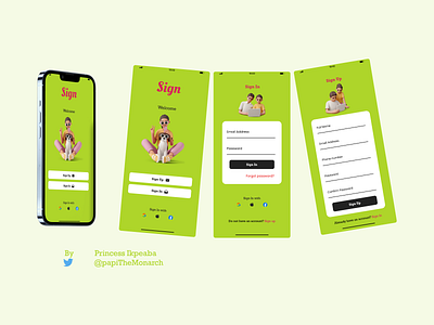 Sign App Sign Up and Sign In Screen ui