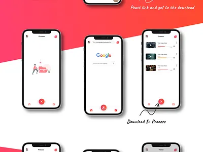 Video Downloader App UX/UI Concept app app ui design figma mockup ui ui concept ux video download app video downloader wireframe