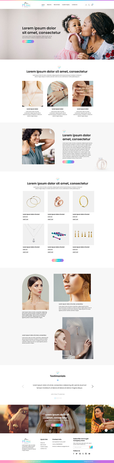 Jewellery Website branding graphic design logo ui