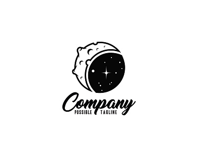Moon logo astronomy crescent moon night sky space stars