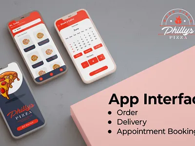 UI UX App Design for Phillys' Pizza | UI Visual Design adobe xd app design figma graphic design product design prototype ui