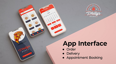 UI UX App Design for Phillys' Pizza | UI Visual Design adobe xd app design figma graphic design product design prototype ui