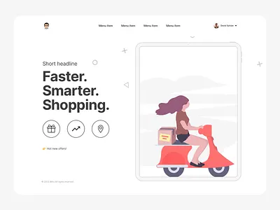 Shopping Header. 🎯 3d animation app branding design designing dribbble graphic design icon illustration logo minimal motion graphics popular trending typography ui ux vector web