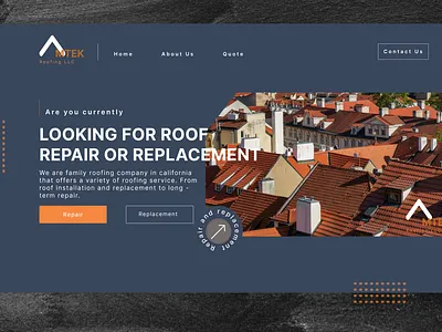 Roofing company landing page branding design figma landing page roofing ui