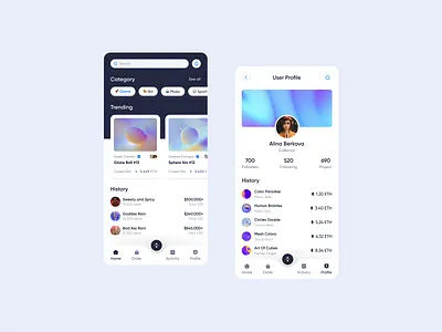 NFT Marketplace Mobile App app binance bitcoin blockchain coin collection crypto eth interface mobile app mobile design nft token ui ux web 3.0