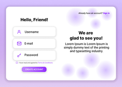 Daily UI :: 001 Sign up page graphic design ui