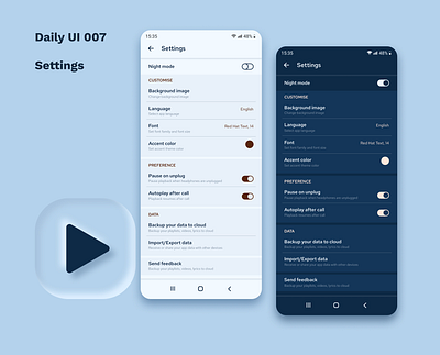 Daily UI 007 - Settings dailyui design music musicplayer settings settingsui ui uidesign userexperience userinterface ux uxdesign