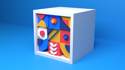 3D Geometric Abstract Composition 3d abstract art blender colorful design illustration render shape