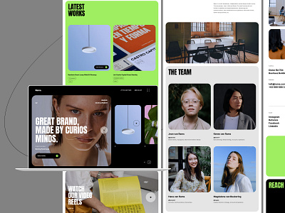RAMS - Creative Agency Web about us agency company creative market creative web dark ui deck figma green ui landing page minimal modern web neuwebz portfolio studio design team typography ui web design works