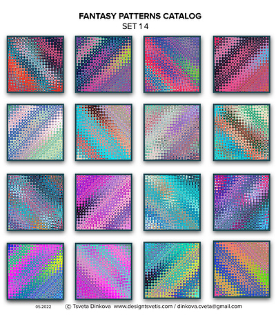 Diagonal Dots Colorful Halftone Patterns Catalog Set 14 amazing beautiful colorful creative design diagonal dots digitalart gorgeous halftone modern patterns catalog